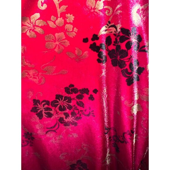 Womens 3X Blouse Floral Faux Suede Layered Burgundy Red Black Tank Stretch Flowy - Picture 10 of 12